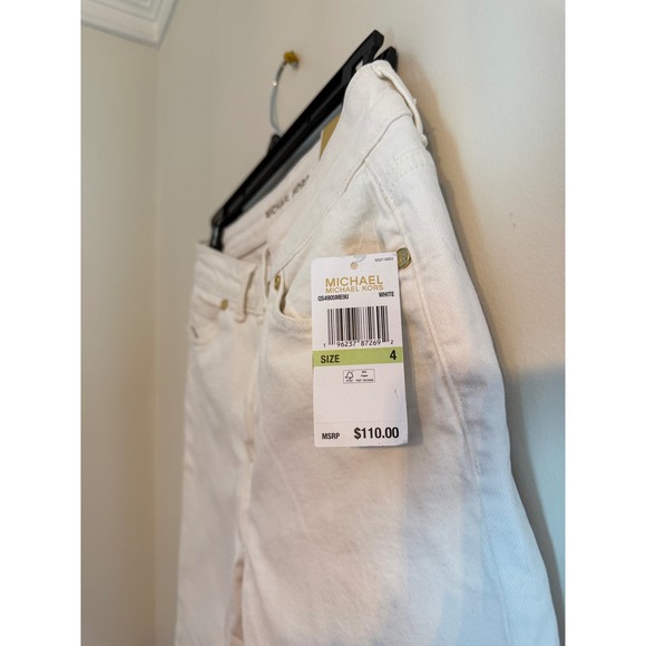 Michael Kors Selma high-rise crop flare white jeans size 4 NWT - Picture 3 of 6